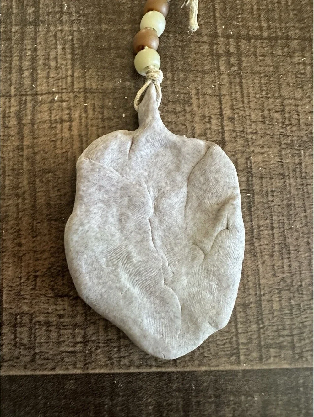 Handcrafted Clay Bird Ornament with Beaded String